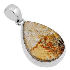 15.73cts natural multi color germany psilomelane dendrite silver pendant n34325