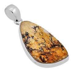 13.82cts natural multi color germany psilomelane dendrite silver pendant n34328