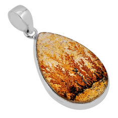 13.15cts natural multi color germany psilomelane dendrite silver pendant n34329
