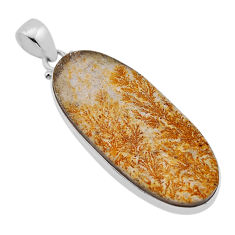 25.54cts natural multi color germany psilomelane dendrite silver pendant n51445