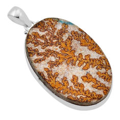 46.63cts natural multi color germany psilomelane dendrite silver pendant n51446