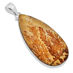 24.52cts natural multi color germany psilomelane dendrite silver pendant n51457
