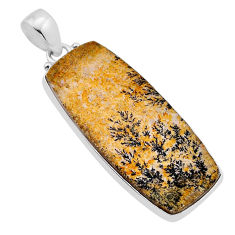 18.14cts natural multi color germany psilomelane dendrite silver pendant n51459