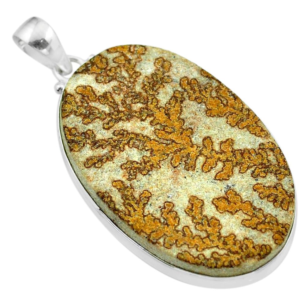 47.15cts natural multi color germany psilomelane dendrite silver pendant t54851