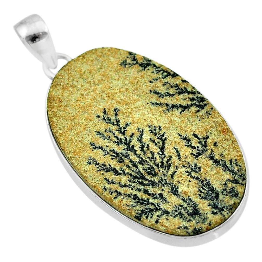 29.93cts natural multi color germany psilomelane dendrite silver pendant t54871