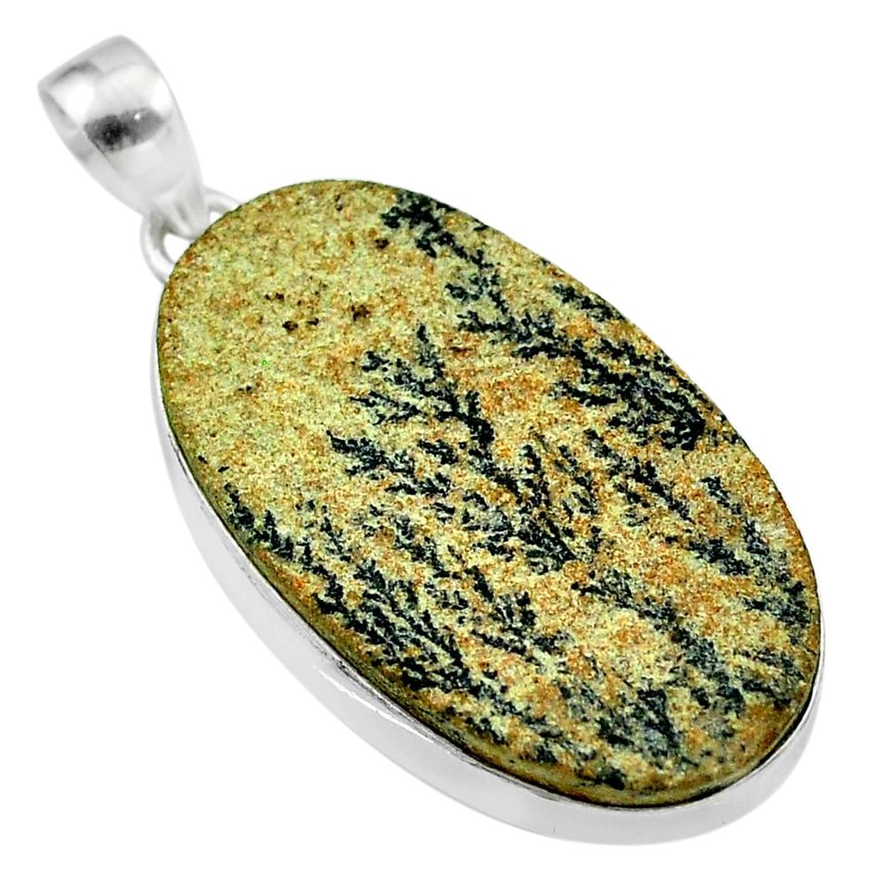 27.70cts natural multi color germany psilomelane dendrite silver pendant t54889