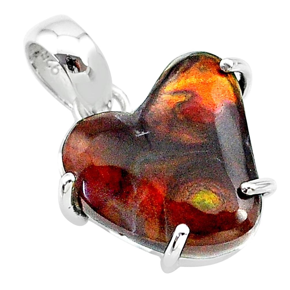 10.08cts natural multi color mexican fire agate 925 silver pendant t20695