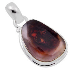 12.62cts natural multi color mexican fire agate fancy 925 silver pendant n30849