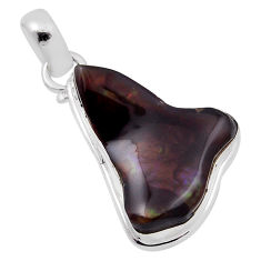 13.94cts natural multi color mexican fire agate fancy 925 silver pendant n30858