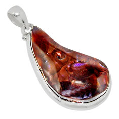 22.59cts natural multi color mexican fire agate fancy 925 silver pendant n36941