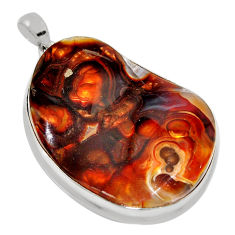 59.62cts natural multi color mexican fire agate fancy 925 silver pendant n36944