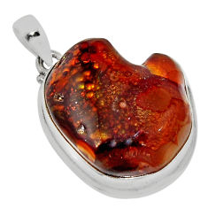 32.48cts natural multi color mexican fire agate fancy 925 silver pendant n36948