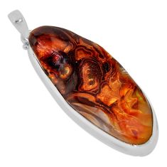 38.70cts natural multi color mexican fire agate fancy 925 silver pendant n36951