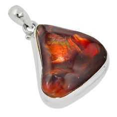 25.00cts natural multi color mexican fire agate fancy 925 silver pendant n36962