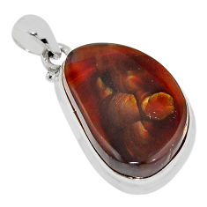 15.96cts natural multi color mexican fire agate fancy 925 silver pendant n36971