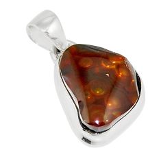 7.50cts natural multi color mexican fire agate fancy 925 silver pendant y26359