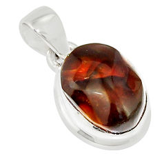 6.27cts natural multi color mexican fire agate fancy 925 silver pendant y26368