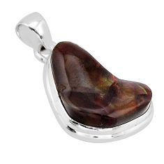 11.95cts natural multi color mexican fire agate fancy 925 silver pendant y66999