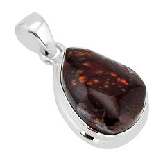 11.59cts natural multi color mexican fire agate fancy 925 silver pendant y67027