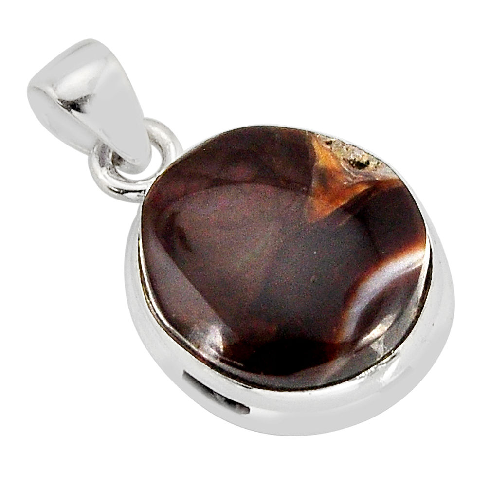 9.96cts natural multi color mexican fire agate sterling silver pendant y73782