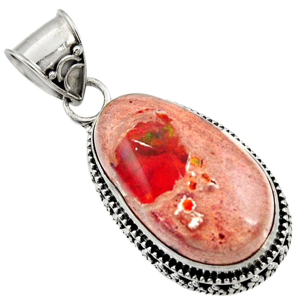 ican fire opal 925 silver pendant jewelry d43806