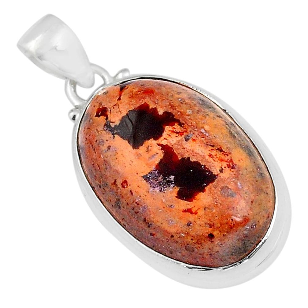 18.05cts natural multi color mexican fire opal 925 silver pendant jewelry u58793