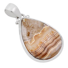 15.68cts natural multi color mexican laguna lace agate 925 silver pendant n29361