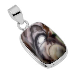 12.62cts natural multi color mexican laguna lace agate 925 silver pendant n30393