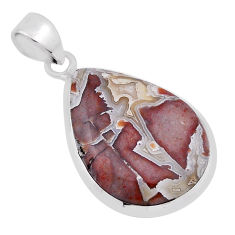 17.91cts natural multi color mexican laguna lace agate 925 silver pendant n32047