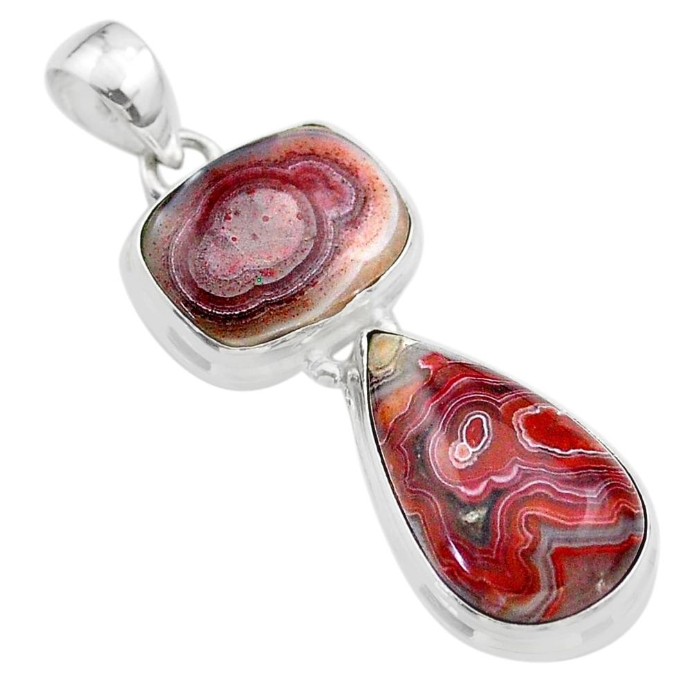 20.05cts natural multi color mexican laguna lace agate 925 silver pendant t45214