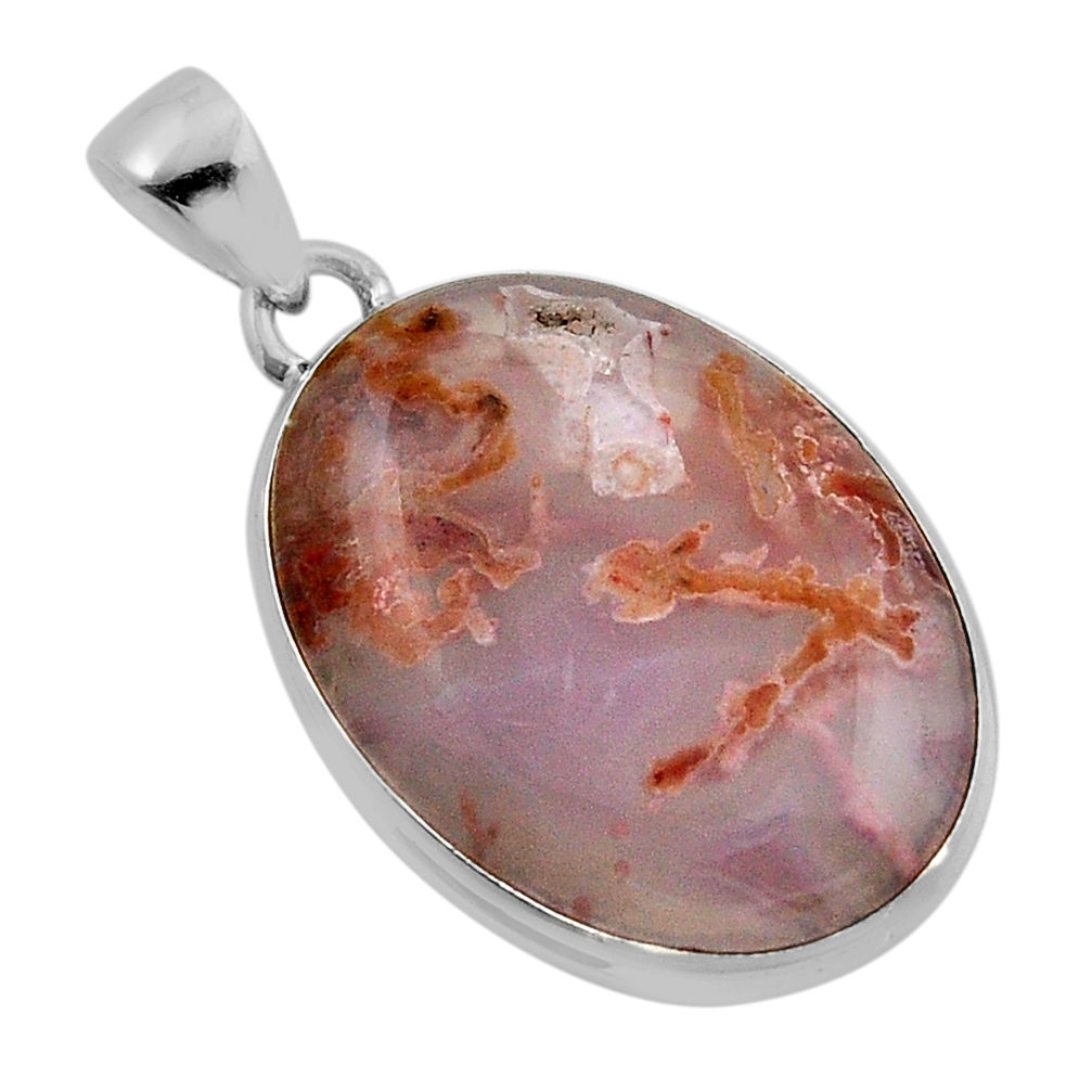 13.56cts natural multi color mexican laguna lace agate 925 silver pendant y86816