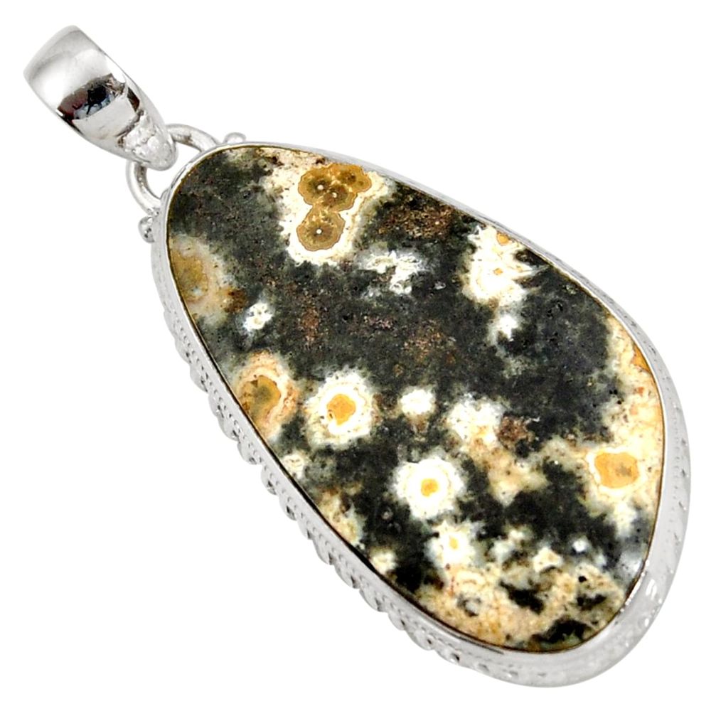  multi color ocean sea jasper (madagascar) silver pendant d41352