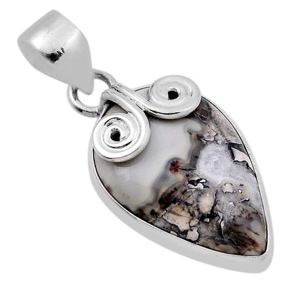 13.15cts natural multi color ocean sea jasper (madagascar) silver pendant n29145