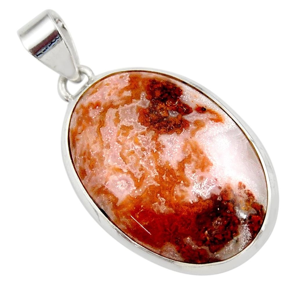  multi color plume agate 925 sterling silver pendant d42418