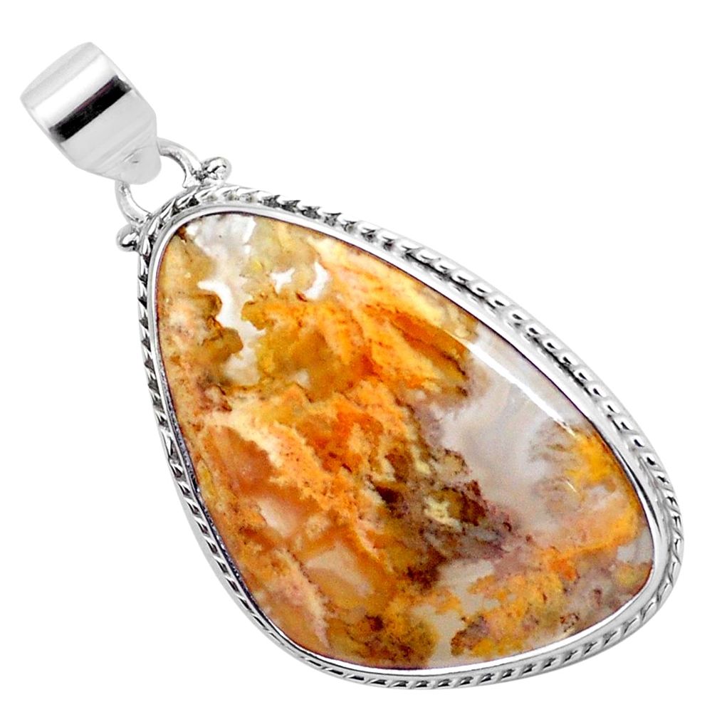  multi color plume agate 925 sterling silver pendant p23337