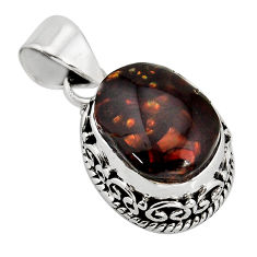 5.59cts natural multicolor mexican fire agate 925 sterling silver pendant y79738