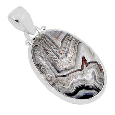 16.73cts natural multicolor mexican laguna lace agate 925 silver pendant y44336