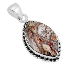 13.08cts natural multicolor mexican laguna lace agate 925 silver pendant y71319