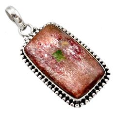 18.70cts natural muscovite 925 sterling silver pendant jewelry d42276