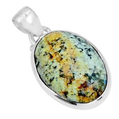 10.10cts natural norwegian turquoise 925 sterling silver pendant jewelry y5279