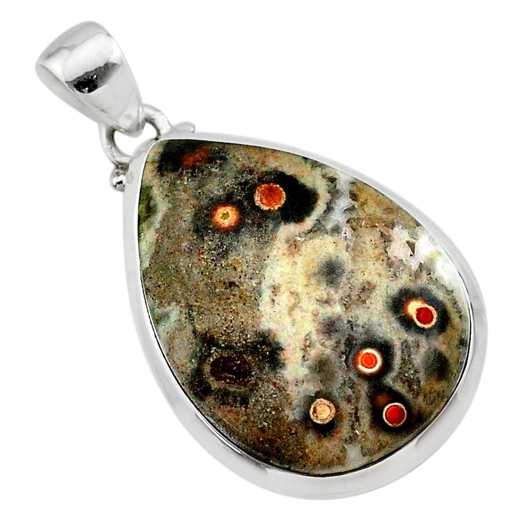 16.22cts natural ocean sea jasper (madagascar) 925 silver pendant t22423