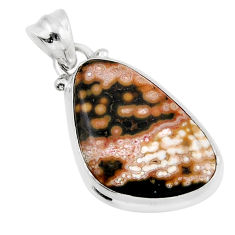 13.51cts natural ocean sea jasper (madagascar) fancy 925 silver pendant y52441