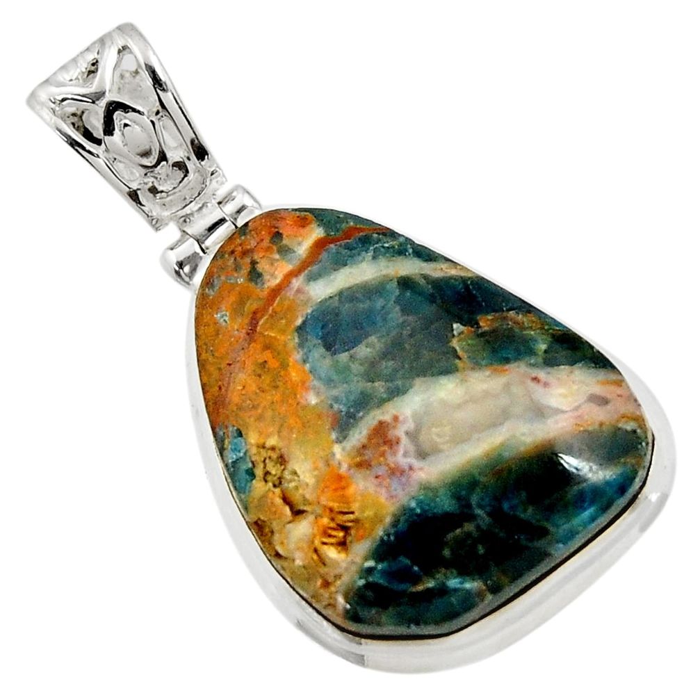  orange apatite (madagascar) 925 sterling silver pendant d43914