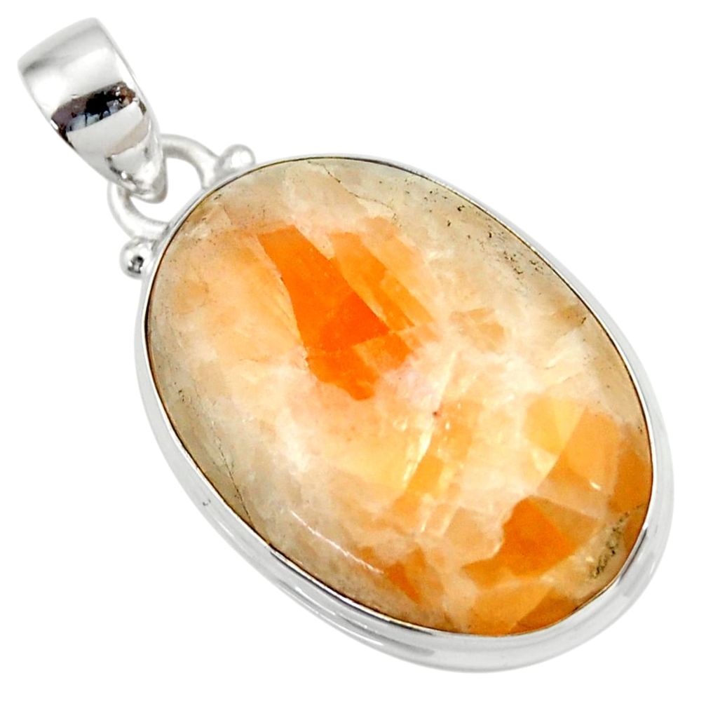  orange calcite 925 sterling silver pendant jewelry d41664