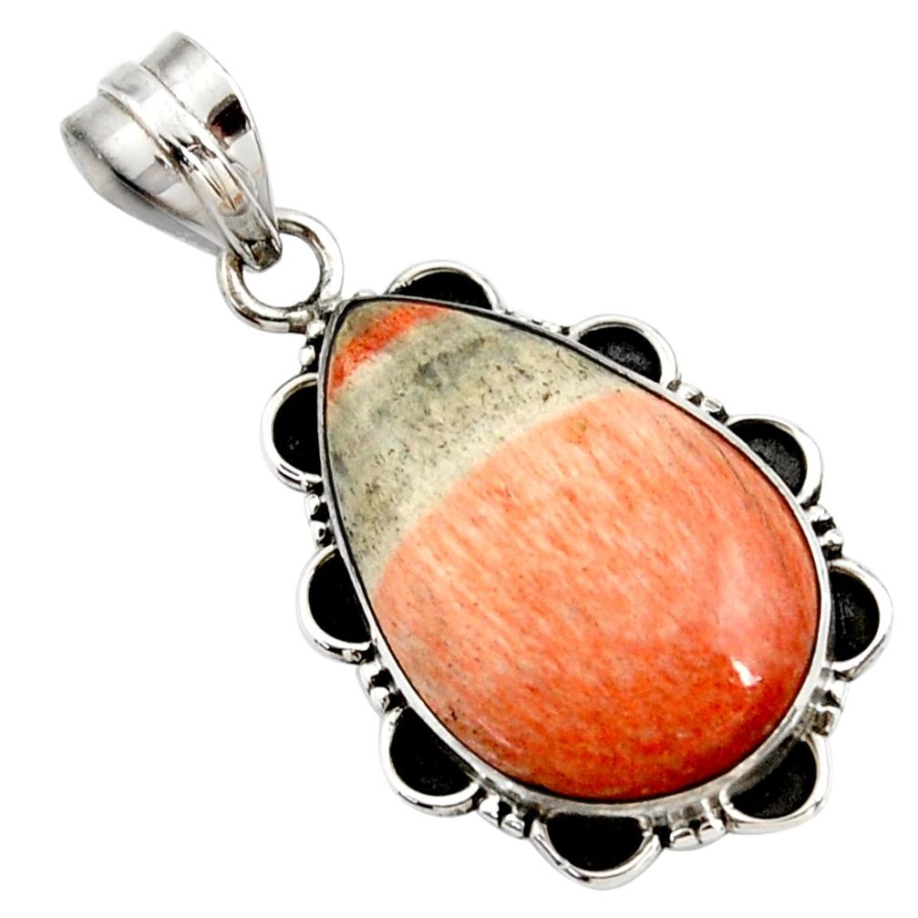 18.70cts natural orange celestobarite 925 sterling silver pendant jewelry r27996