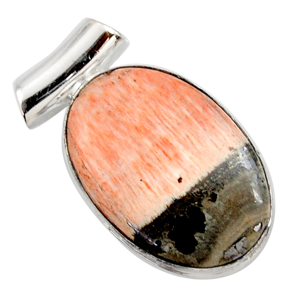 18.15cts natural orange celestobarite 925 sterling silver pendant jewelry r28000