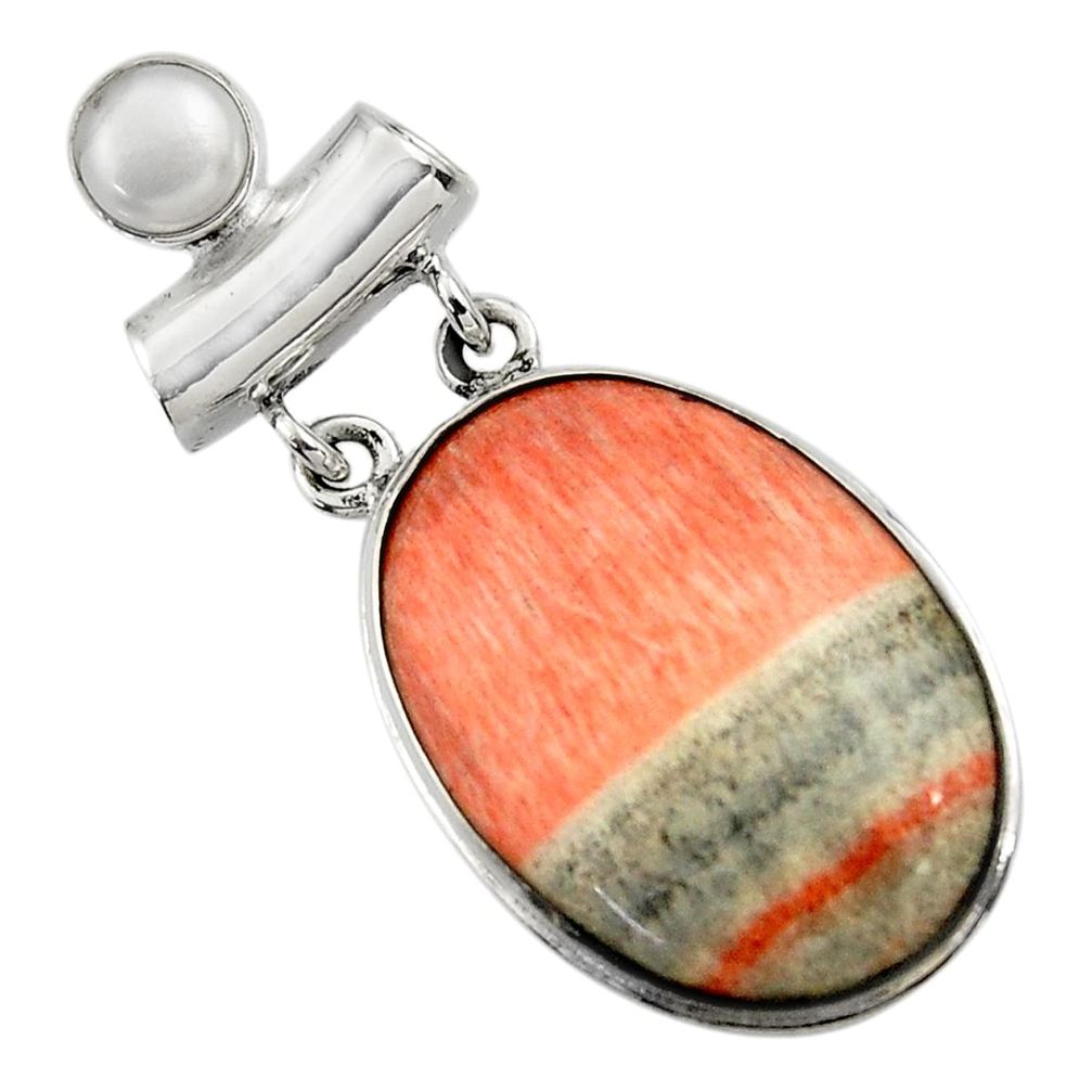 25.60cts natural orange celestobarite 925 sterling silver pendant jewelry r31967