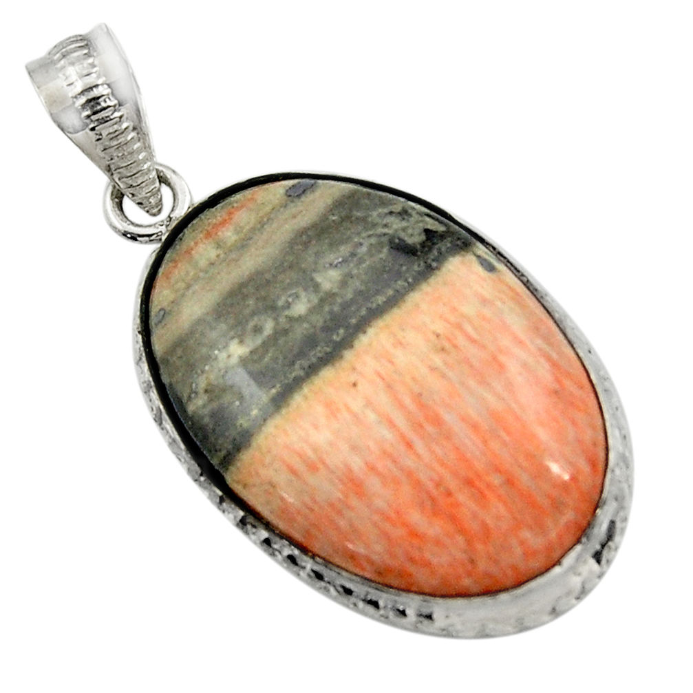 25.00cts natural orange celestobarite 925 sterling silver pendant jewelry r31972