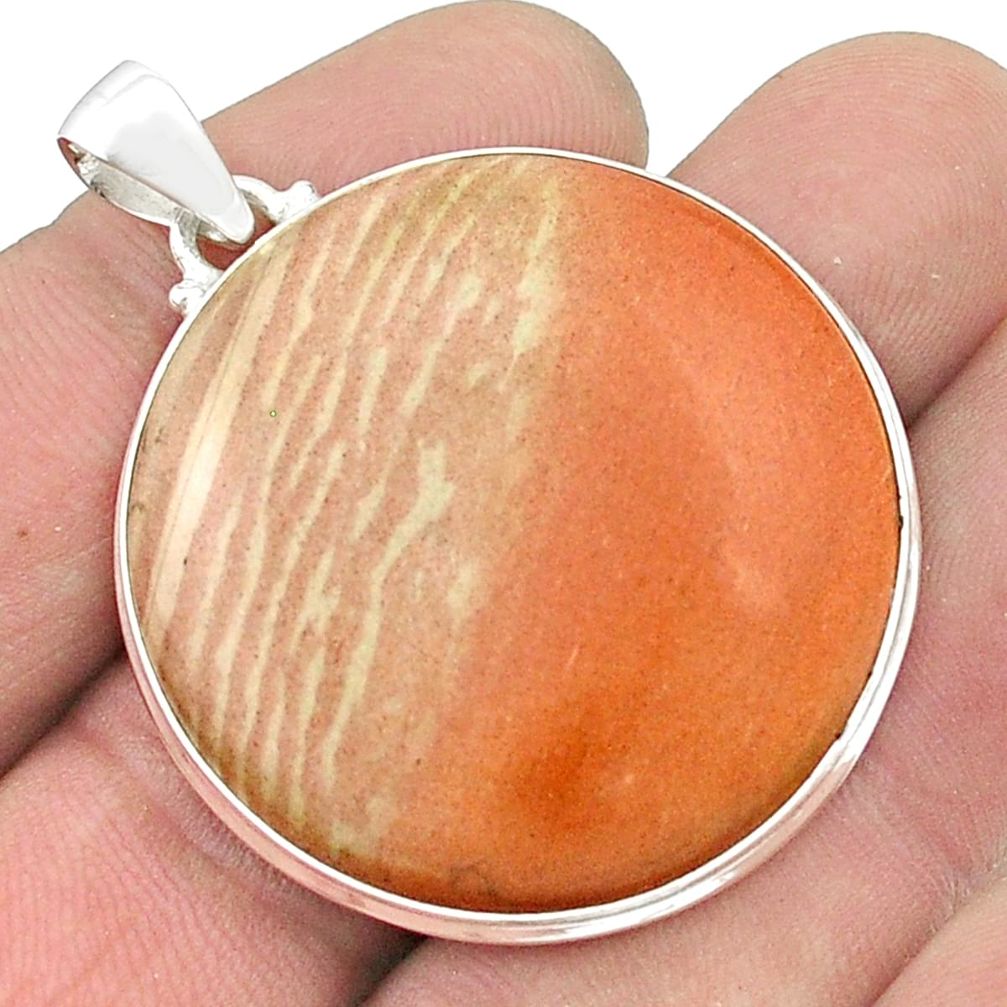 33.68cts natural orange celestobarite 925 sterling silver pendant jewelry u50921