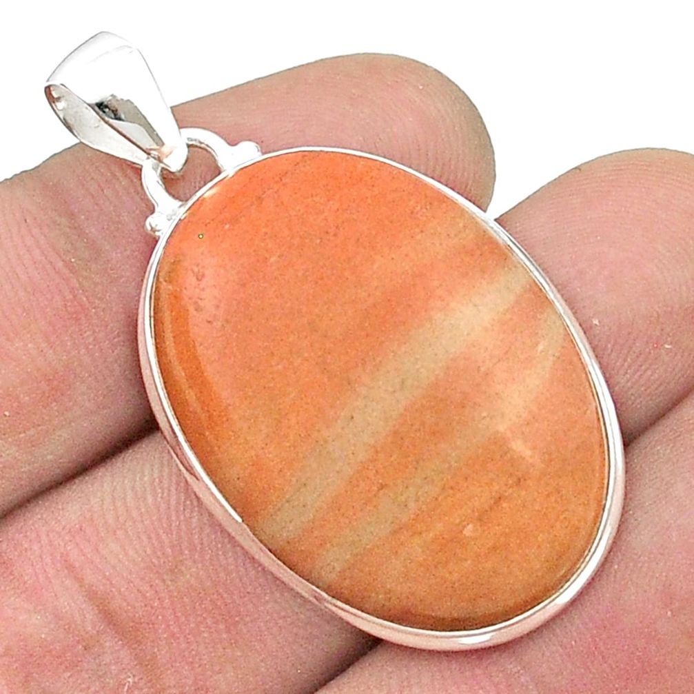 24.38cts natural orange celestobarite 925 sterling silver pendant jewelry u50932